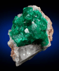 Dioptase on Calcite from Altyn-Tyube, 66 km east of Karagandy, Karaganda Oblast', Kazakhstan (Type Locality for Dioptase)