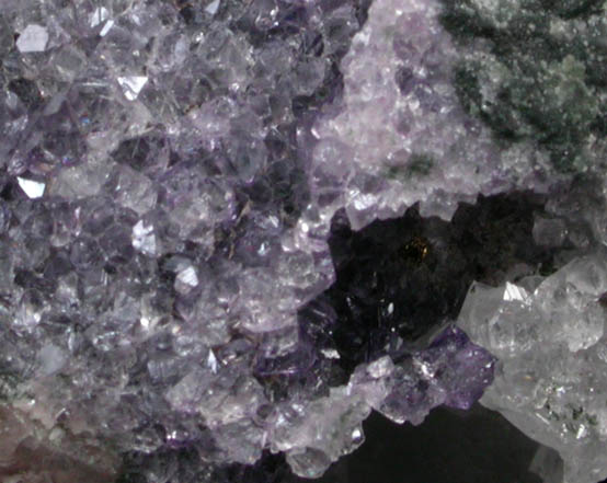 Fluorite (octahedral crystals) and Quartz from Lettermuckoo (Mickey Tess) Quarry, Kinvarra, Connemara, County Galway, Ireland