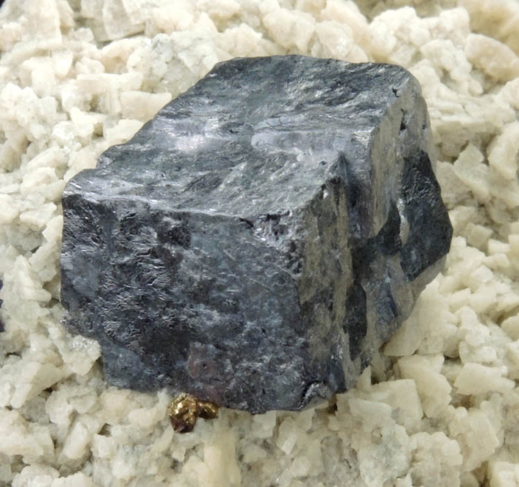 Galena on Ankerite with Chalcopyrite from Smallcleugh Mine, Main Flatt, Nenthead, Alston Moor, Cumbria, England
