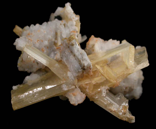 Cerussite (twinned crystals) from Monarch Mine, south side of Prichard Creek, 8 km southeast of Murray, Shoshone County, Idaho