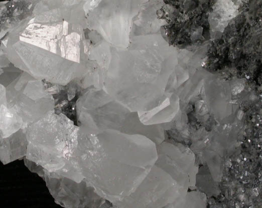 Witherite (?) on Galena from West Cumberland Iron Mining District, Cumbria, England