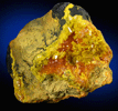 Schoepite on Uraninite from Shinkolobwe Mine, 22 km WSW of Likasi, Katanga Copperbelt, Haut-Katanga Province, Democratic Republic of the Congo (Type Locality for Schoepite)