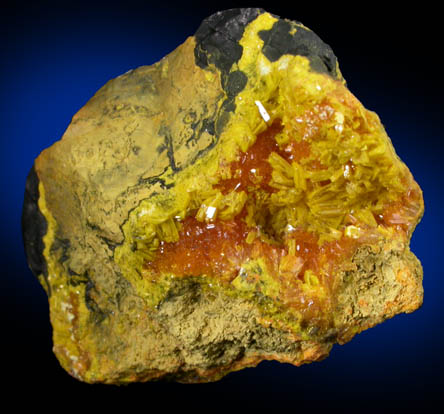 Schoepite on Uraninite from Shinkolobwe Mine, 22 km WSW of Likasi, Katanga Copperbelt, Haut-Katanga Province, Democratic Republic of the Congo (Type Locality for Schoepite)
