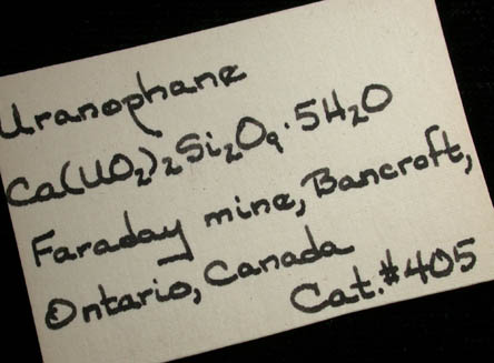 Uranophane from Faraday Mine, Ontario, Canada