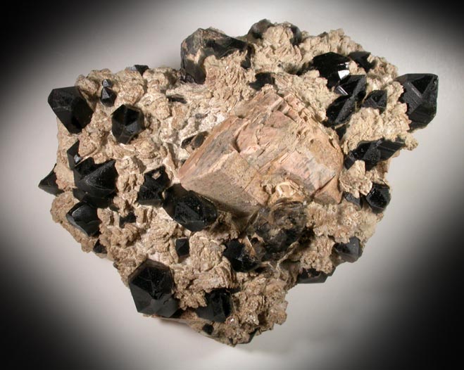 Quartz var. Smoky Quartz on Microcline from Ossipee Gulch (Raccoon Gulch), Folsom Brook, Carroll County, New Hampshire