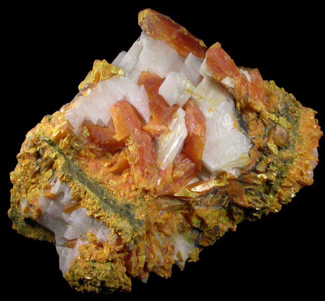 Orpiment and Calcite from Gold Bar Mine, Antelope District, Eureka County, Nevada