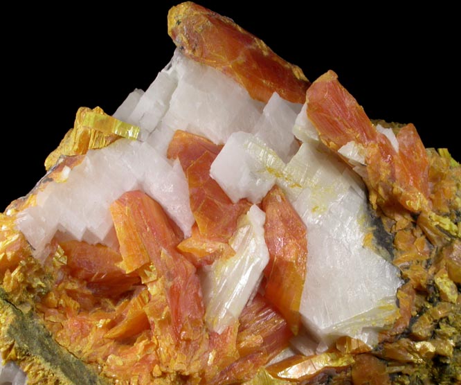 Orpiment and Calcite from Gold Bar Mine, Antelope District, Eureka County, Nevada