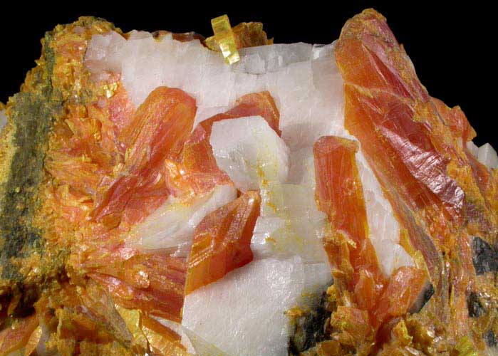 Orpiment and Calcite from Gold Bar Mine, Antelope District, Eureka County, Nevada