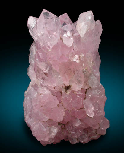 Quartz var. Rose Quartz Crystals from Lavra da Ilha, Taquaral, Jequitinhonha River, Minas Gerais, Brazil