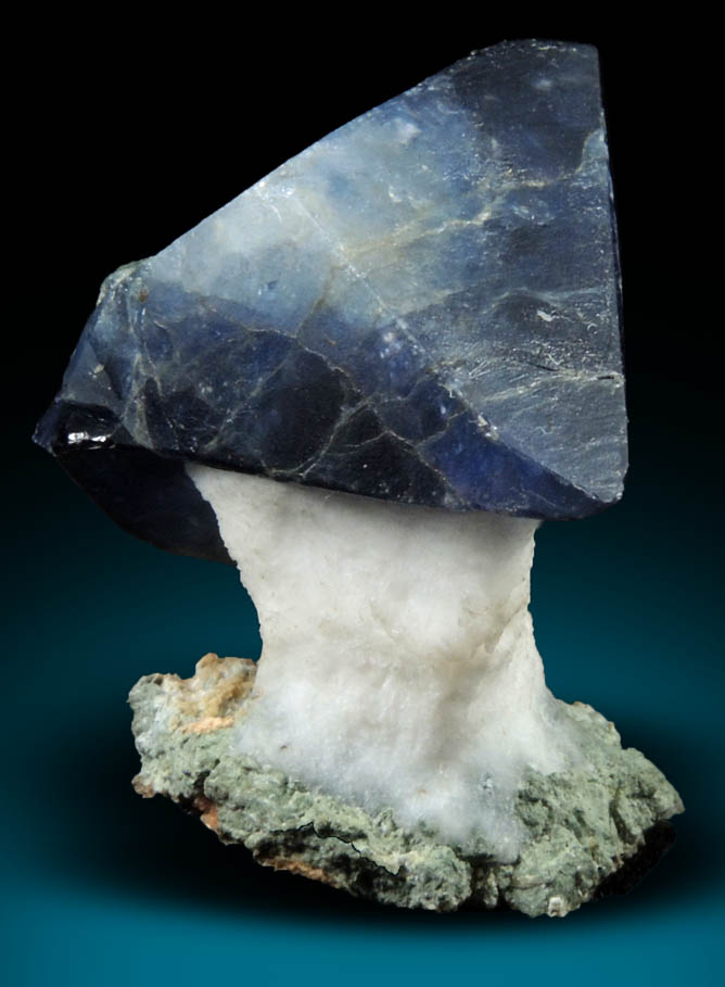 Benitoite on Natrolite from Benitoite Gem Mine, New Idria District, San Benito County, California (Type Locality for Benitoite)