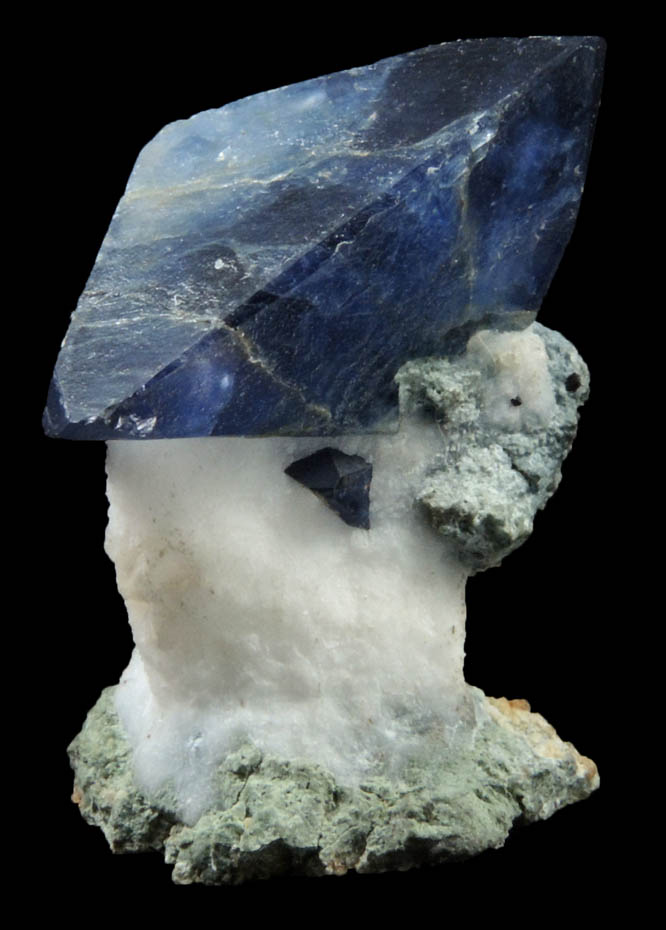 Benitoite on Natrolite from Benitoite Gem Mine, New Idria District, San Benito County, California (Type Locality for Benitoite)