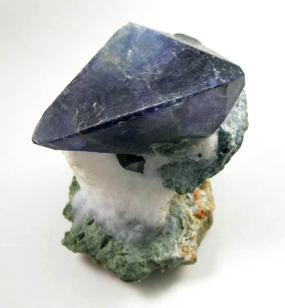 Benitoite on Natrolite from Benitoite Gem Mine, New Idria District, San Benito County, California (Type Locality for Benitoite)