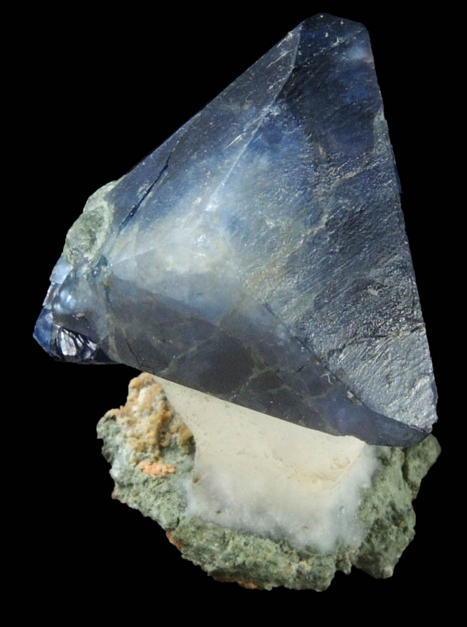 Benitoite on Natrolite from Benitoite Gem Mine, New Idria District, San Benito County, California (Type Locality for Benitoite)