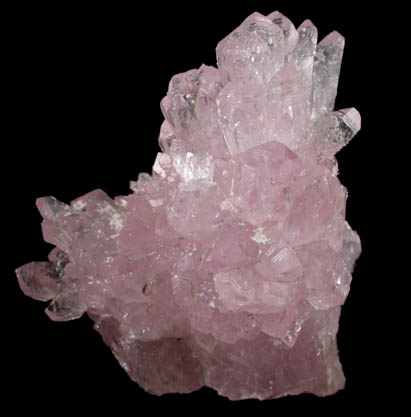 Quartz var. Rose Quartz Crystals with Eosphorite from Lavra da Ilha, Taquaral, Jequitinhonha River, Minas Gerais, Brazil