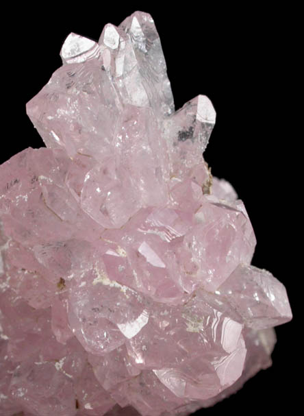 Quartz var. Rose Quartz Crystals with Eosphorite from Lavra da Ilha, Taquaral, Jequitinhonha River, Minas Gerais, Brazil