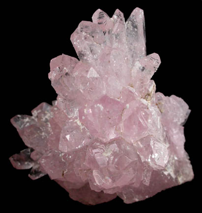 Quartz var. Rose Quartz Crystals with Eosphorite from Lavra da Ilha, Taquaral, Jequitinhonha River, Minas Gerais, Brazil