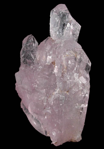 Quartz var. Rose Quartz Crystals from Lavra da Ilha, Taquaral, Jequitinhonha River, Minas Gerais, Brazil