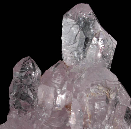 Quartz var. Rose Quartz Crystals from Lavra da Ilha, Taquaral, Jequitinhonha River, Minas Gerais, Brazil