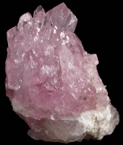 Quartz var. Rose Quartz Crystals from Lavra da Ilha, Taquaral, Jequitinhonha River, Minas Gerais, Brazil