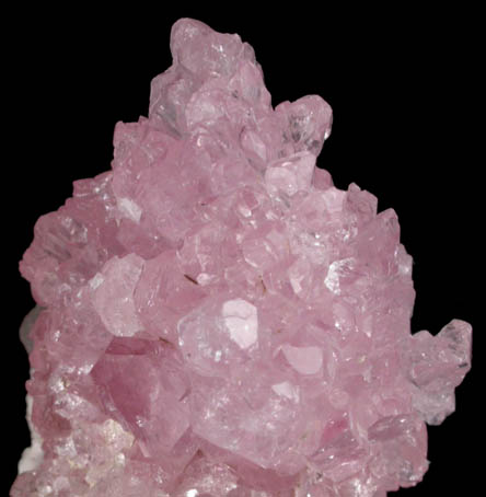 Quartz var. Rose Quartz Crystals from Lavra da Ilha, Taquaral, Jequitinhonha River, Minas Gerais, Brazil