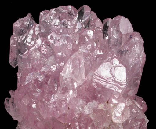 Quartz var. Rose Quartz Crystals from Lavra da Ilha, Taquaral, Jequitinhonha River, Minas Gerais, Brazil