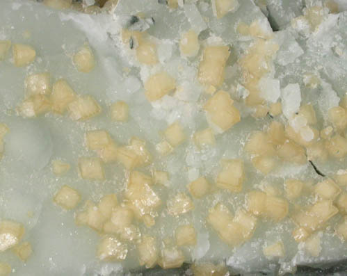 Calcite on Prehnite from Haymarket Quarry, Prince William County, Virginia