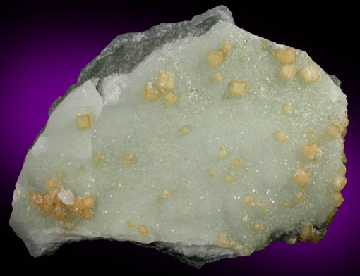 Calcite on Prehnite from Haymarket Quarry, Prince William County, Virginia