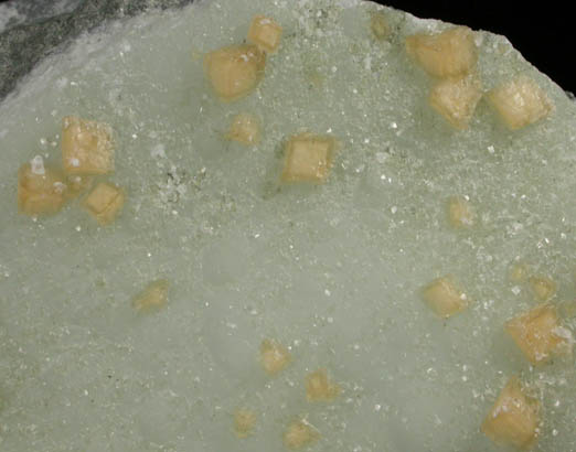 Calcite on Prehnite from Haymarket Quarry, Prince William County, Virginia