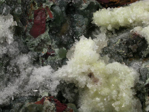 Whitlockite, Hydroxyapophyllite-(K), Variscite from Goldstrike Mine, Eureka County, Nevada