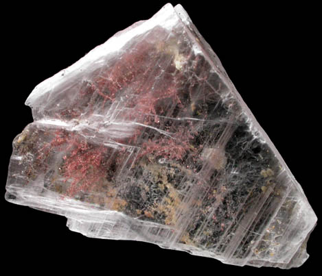 Copper inclusions in Selenite from Mission Mine, south of Tucson, Pima County, Arizona