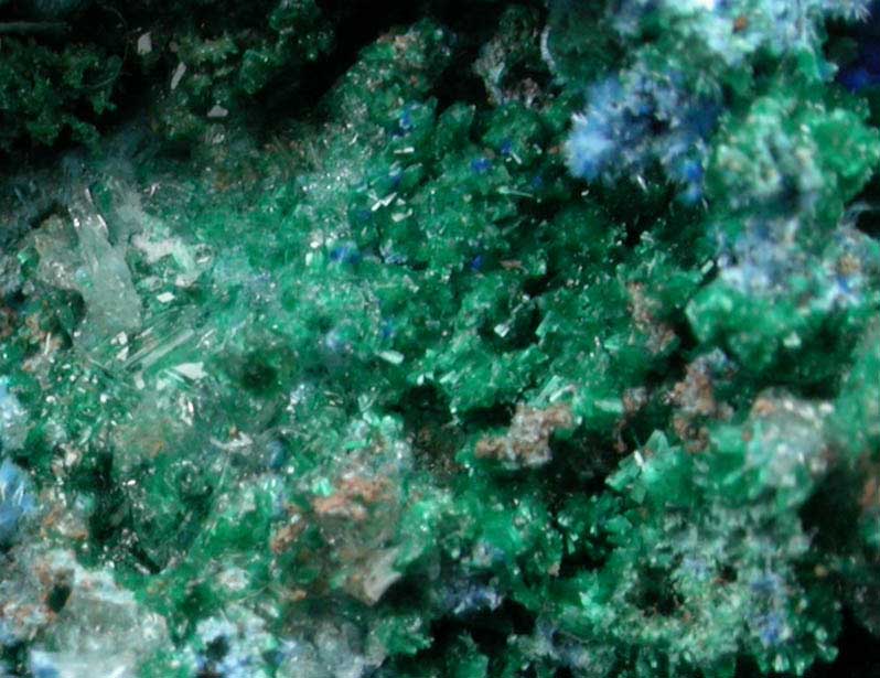 Cyanotrichite, Brochantite, Gypsum from Grandview Mine, Coconino County, Arizona