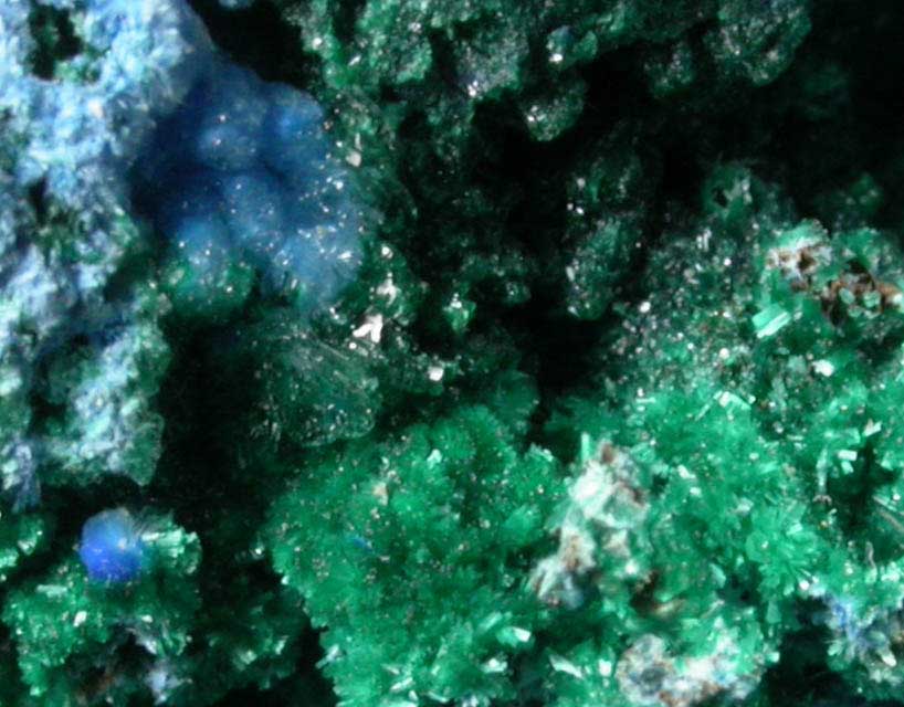 Cyanotrichite, Brochantite, Gypsum from Grandview Mine, Coconino County, Arizona
