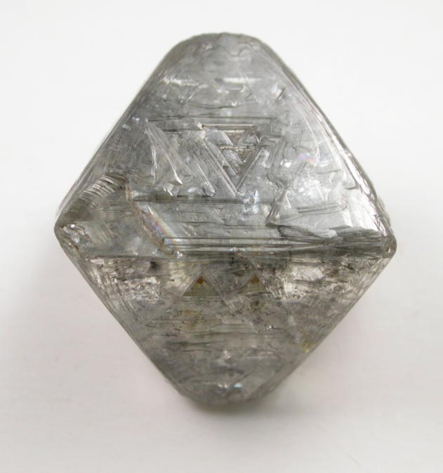 Diamond (11.13 carat gray octahedral crystal) from Diavik Mine, East Island, Lac de Gras, Northwest Territories, Canada