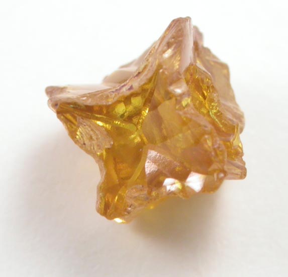 Diamond (0.61 carat fancy intense yellow cavernous crystal) from Mbuji-Mayi (Miba), 300 km east of Tshikapa, Democratic Republic of the Congo