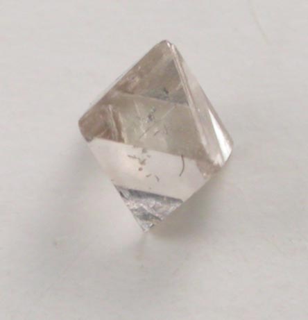 Diamond (0.07 carat pale-brown octahedral crystal) from Mirny, Republic of Sakha, Siberia, Russia