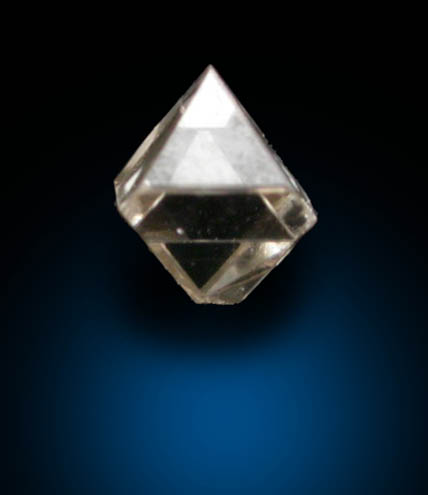 Diamond (0.08 carat pale-brown octahedral crystal) from Mirny, Republic of Sakha, Siberia, Russia