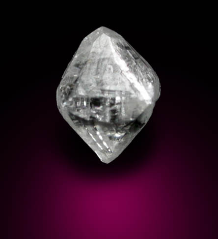 Diamond (0.19 carat very-pale yellow-green octahedral crystal) from Mwadui, Shinyanga, Tanzania