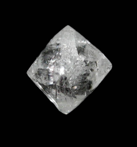 Diamond (0.19 carat very-pale yellow-green octahedral crystal) from Mwadui, Shinyanga, Tanzania