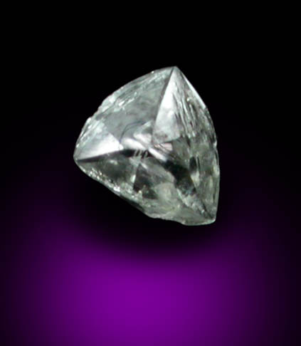 Diamond (0.02 carat colorless macle, twinned crystal) from Fuxian, Lianing Province, China