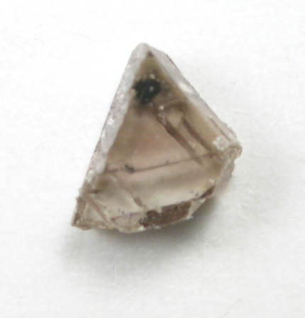 Diamond (0.10 carat brown macle, twinned crystal) from Fuxian, Lianing Province, China