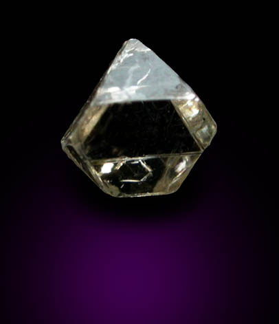 Diamond (0.10 carat pale-brown octahedral crystal) from Fuxian, Lianing Province, China