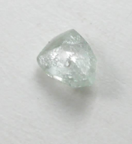 Diamond (0.03 carat pale-green flattened dodecahedral crystal) from Fuxian, Lianing Province, China