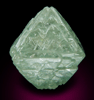 Diamond (20.49 carat green octahedral crystal) from Sakha (Yakutia) Republic, Siberia, Russia