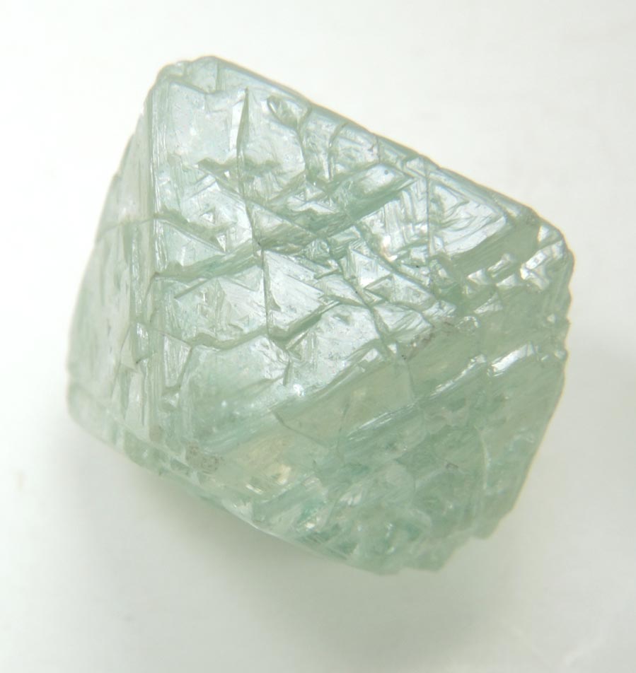 Diamond (20.49 carat green octahedral crystal) from Sakha (Yakutia) Republic, Siberia, Russia