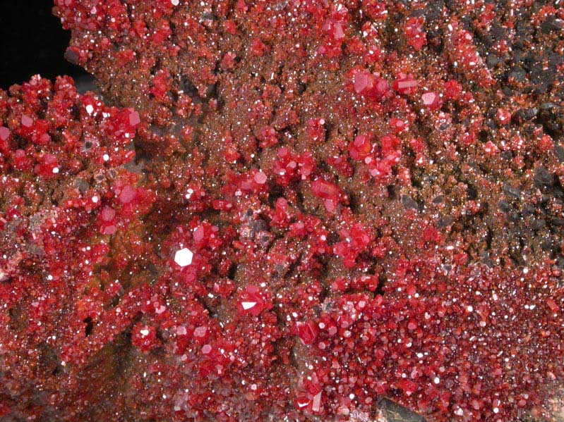 Vanadinite on Calcite from North Geronimo Mine, La Paz County, Arizona