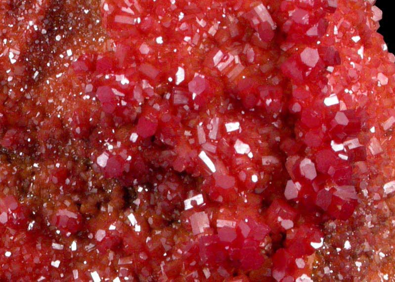 Vanadinite on Calcite from North Geronimo Mine, La Paz County, Arizona