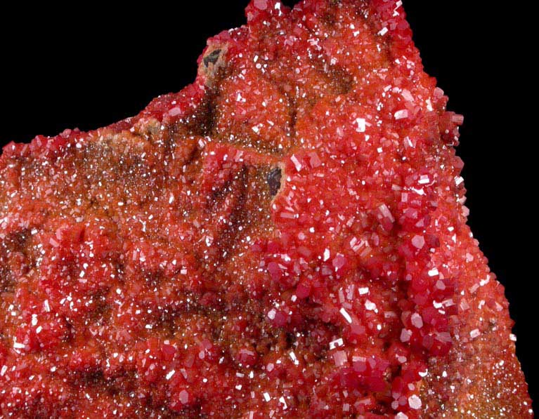 Vanadinite on Calcite from North Geronimo Mine, La Paz County, Arizona