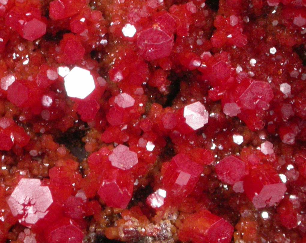 Vanadinite on Calcite from North Geronimo Mine, La Paz County, Arizona