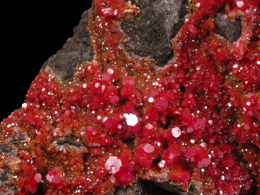 Vanadinite on Calcite from North Geronimo Mine, La Paz County, Arizona