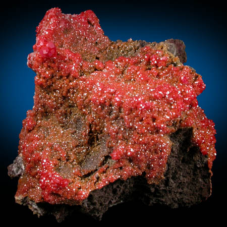 Vanadinite on Calcite from North Geronimo Mine, La Paz County, Arizona